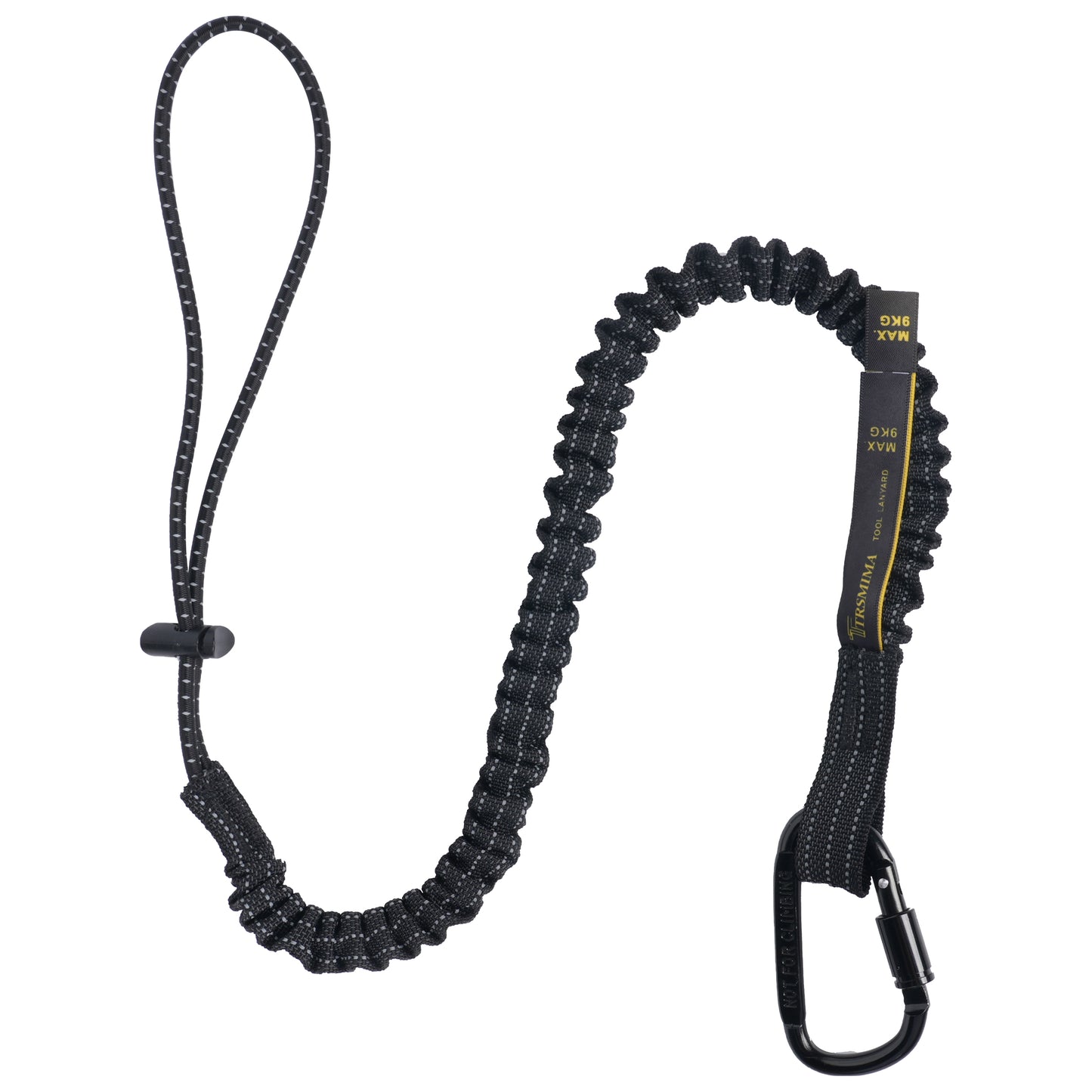 TRSMIMA Safety Tether Tool Lanyard - 1/2/3/5/12/20/50/100 Pack Stretch Strap Safety Fall Protection Tools Leash with Screw Lock Carabiner Clip Mountaineering Safety Compliance for Scaffold Erectors