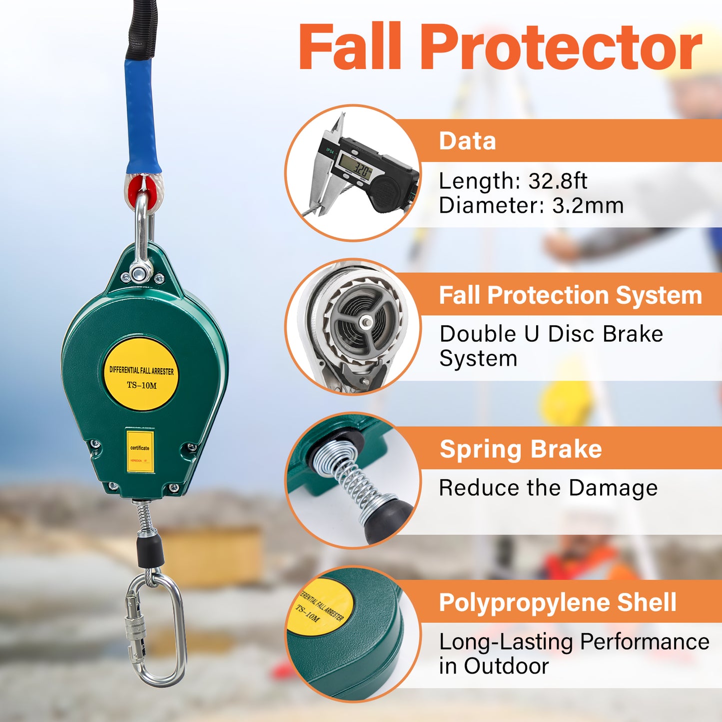 TRSMIMA Confined Space Tripod Kit - Heavy Duty Rescue Tripod Lifting Hoist 1200LBS Winch| 7'Adjustable Legs| 98' Cable Portable Tripod Kit| 32.8' Fall Protection| 4.4-7.02ft Working Height