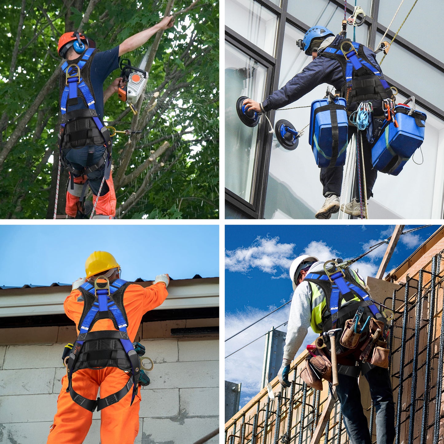 Trsmima Safety Harness Fall Protection - Roof Full Body Harness Men Construction Work Belt Tongue & Quick Connected Buckle