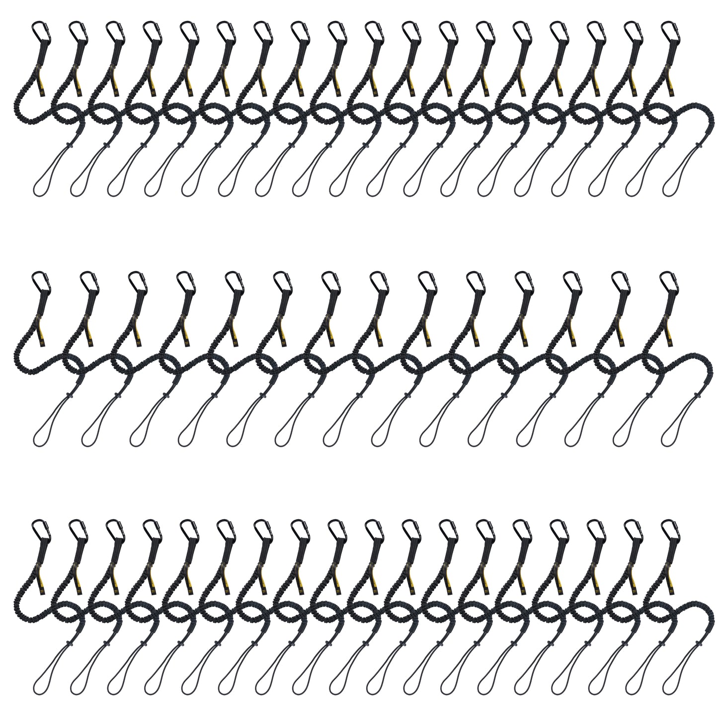 TRSMIMA Safety Tether Tool Lanyard - 1/2/3/5/12/20/50/100 Pack Stretch Strap Safety Fall Protection Tools Leash with Screw Lock Carabiner Clip Mountaineering Safety Compliance for Scaffold Erectors