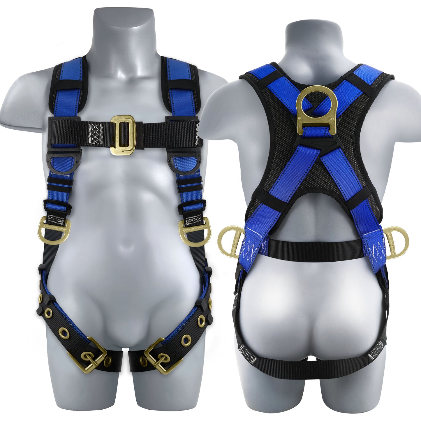 TRSMIMA Safety Harness Fall Protection - Fall Arrest Climbing Roofing Work Belt with Back Shoulder Padded D-Ring Grommet Legs Approved ANSI
