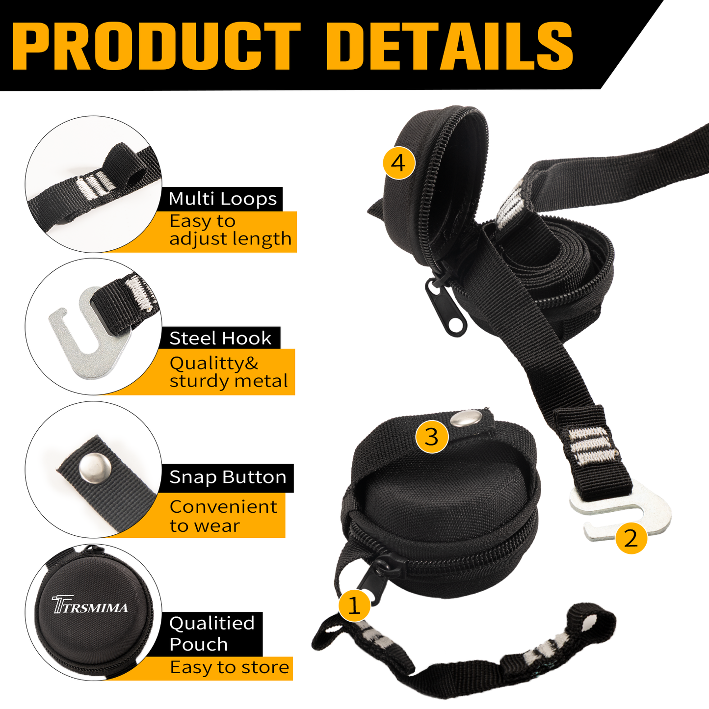TRSMIMA Suspension Trauma Safety Straps - Trauma Relief Straps for Safety Harness Fall Protection Fall Arrest System A Pair
