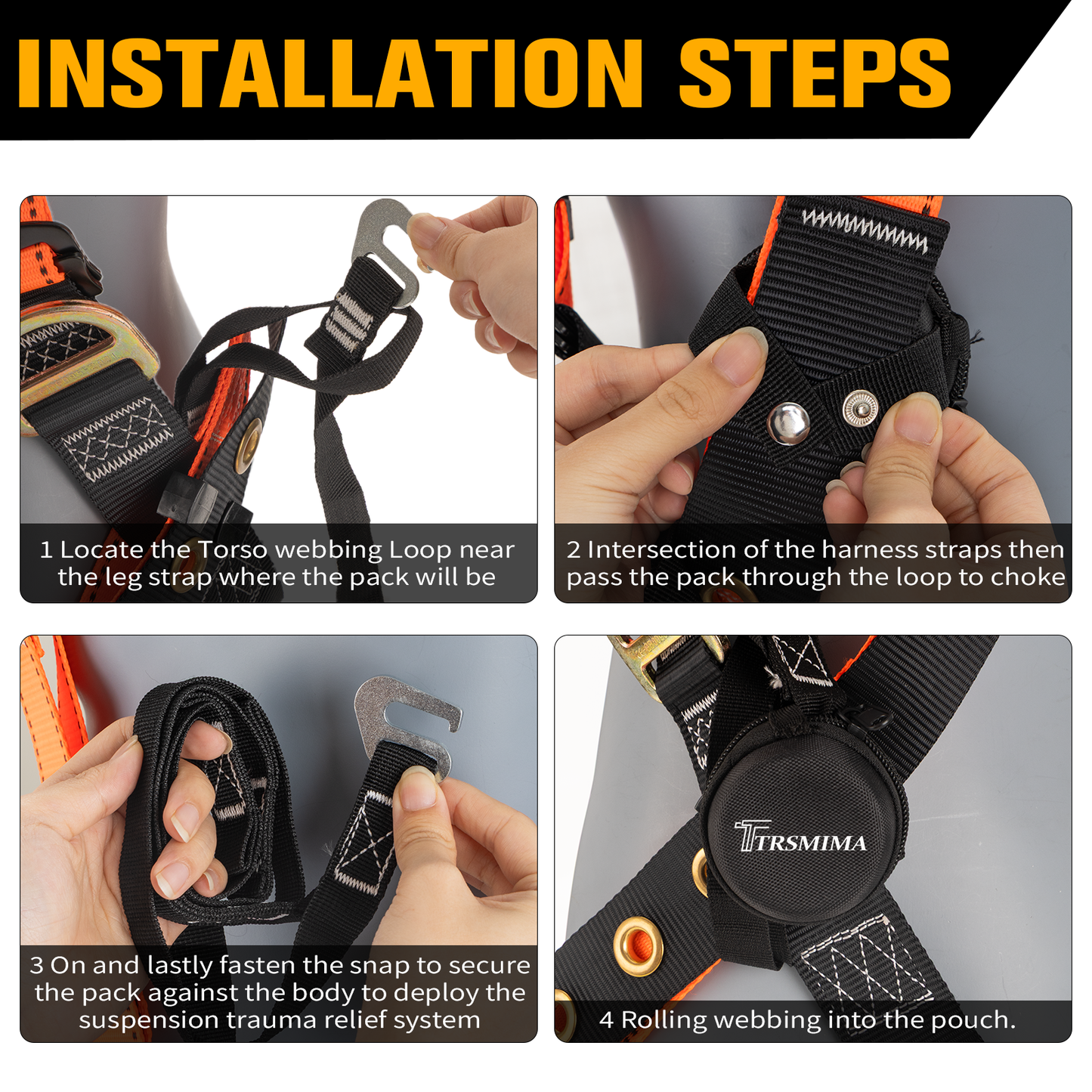 TRSMIMA Suspension Trauma Safety Straps - Trauma Relief Straps for Safety Harness Fall Protection Fall Arrest System A Pair