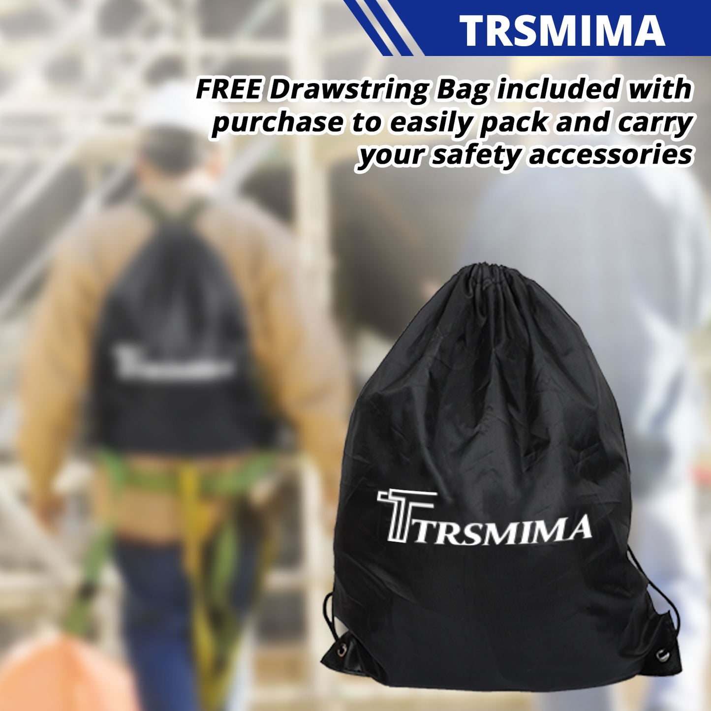TRSMIMA Safety Harness Fall Protection - Roofing Full Body Construction Lanyard Kit Men Fall Arrest Work Tree Climbing Roofer D-ring ANSI