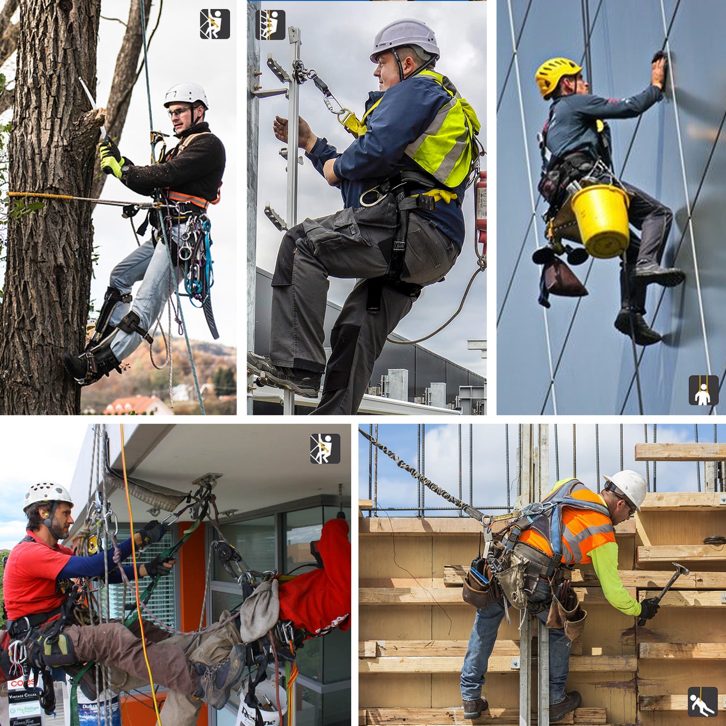 TT TRSMIMA Safety Harness Fall Protection Upgrade 4 Quick Buckles Construction Full Body Harness 6 Adjustment D-ring
