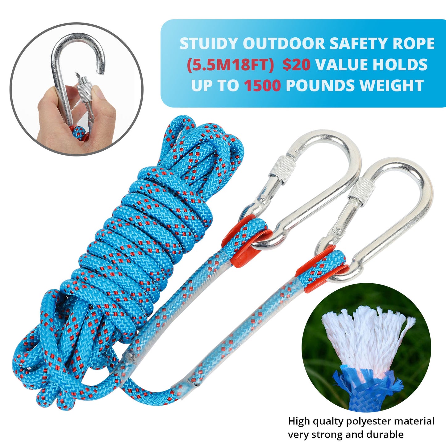 TT TRSMIMA Spring Pole Rope Toys: Rope Pull & Tug of War with a Big Spring Pole Kit & 2 Strong 16ft Toys - Muscle Builder Interactive Toy for Pitbull Medium to Large Dog