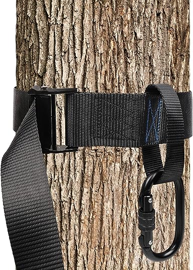 TRSMIMA Tree Stand Hunting Harness - Climbing Stands Strap Treestand Belt with Adjustable Metal Hook Quick Easy Quiet To Use