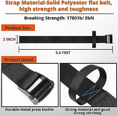 TRSMIMA Tree Stand Hunting Harness - Climbing Stands Strap Treestand Belt with Adjustable Metal Hook Quick Easy Quiet To Use