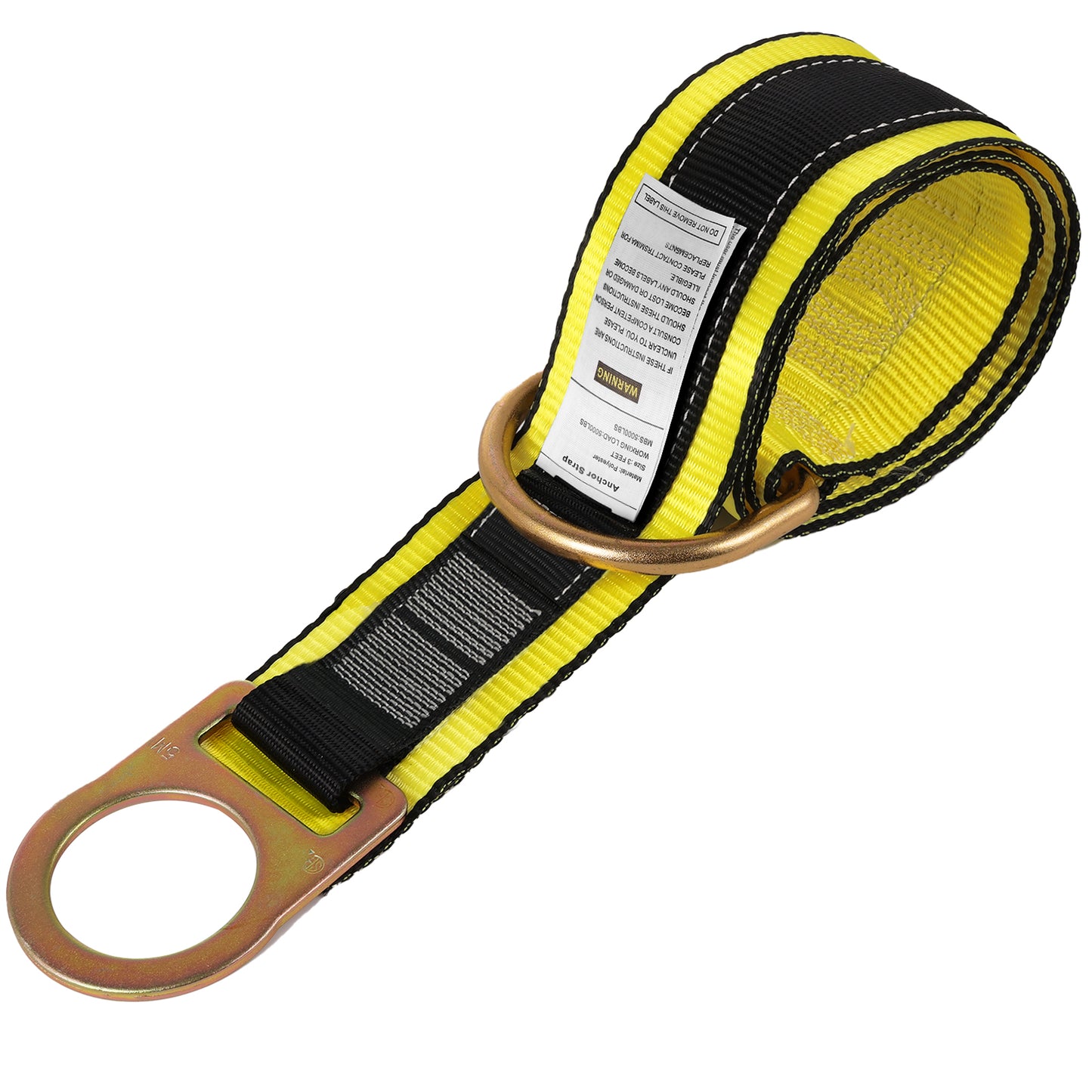 TRSMIMA Safety Strap Fall Protection - 3ft 4ft 6ft Cross Arm Strap Anchor Strap Anchorage Lanyard D Ring for Safety Harness