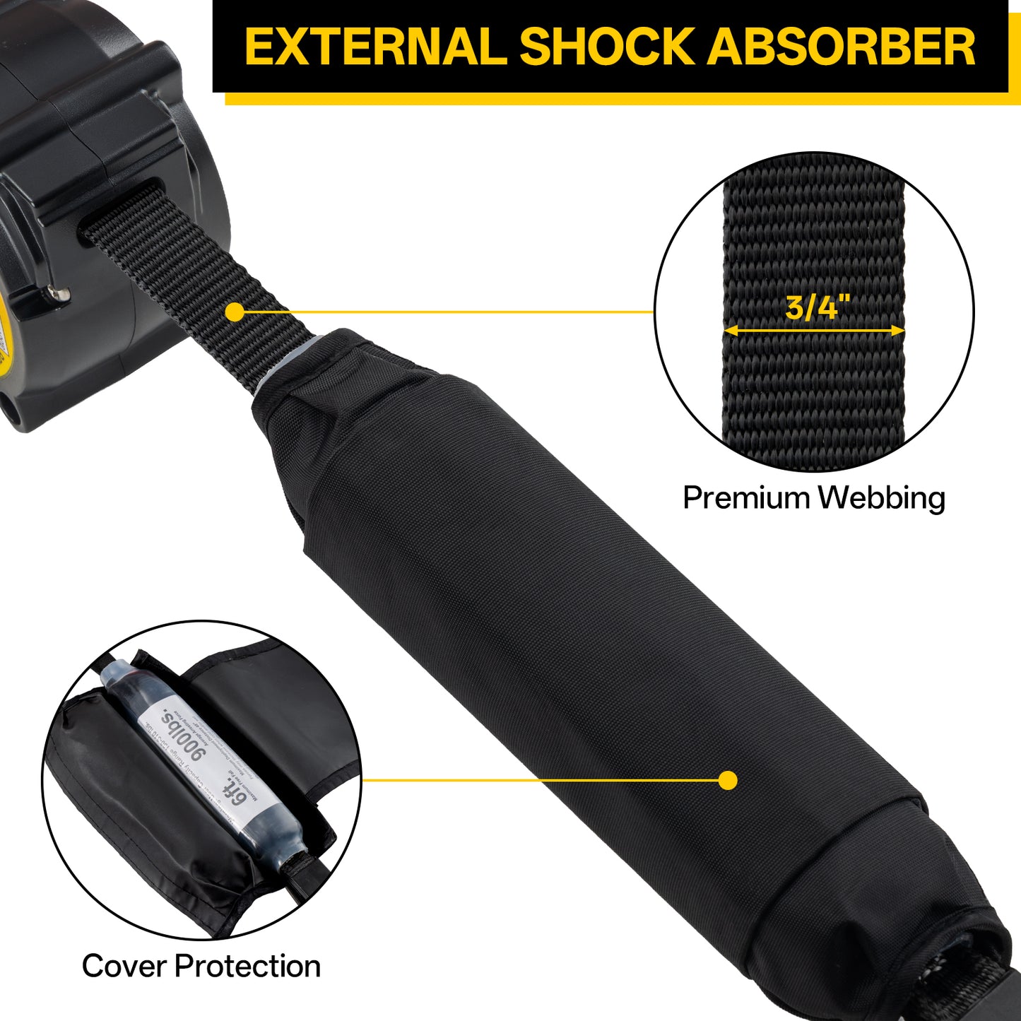 TRSMIMA Retractable Lanyard Fall Protection: 6FT Webbing Self Retracting SRL Fall Arrest for Safety Harness Construction Workers